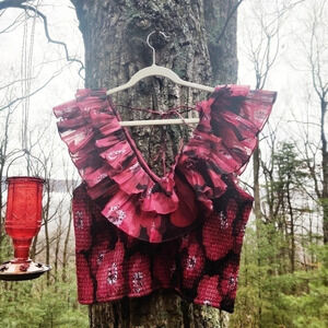 Anthropologie ruffle smock top size L